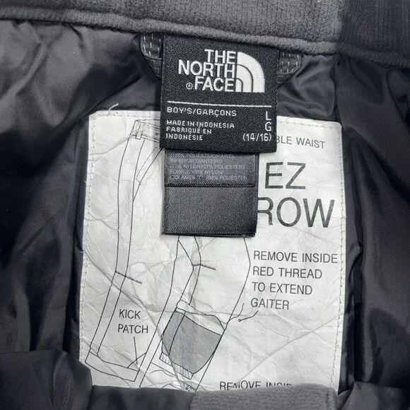 The North Face Boys EZ Grow Insulated Gray Adjustable Ski Snow Pants Sz L 14/16 - Picture 7 of 8